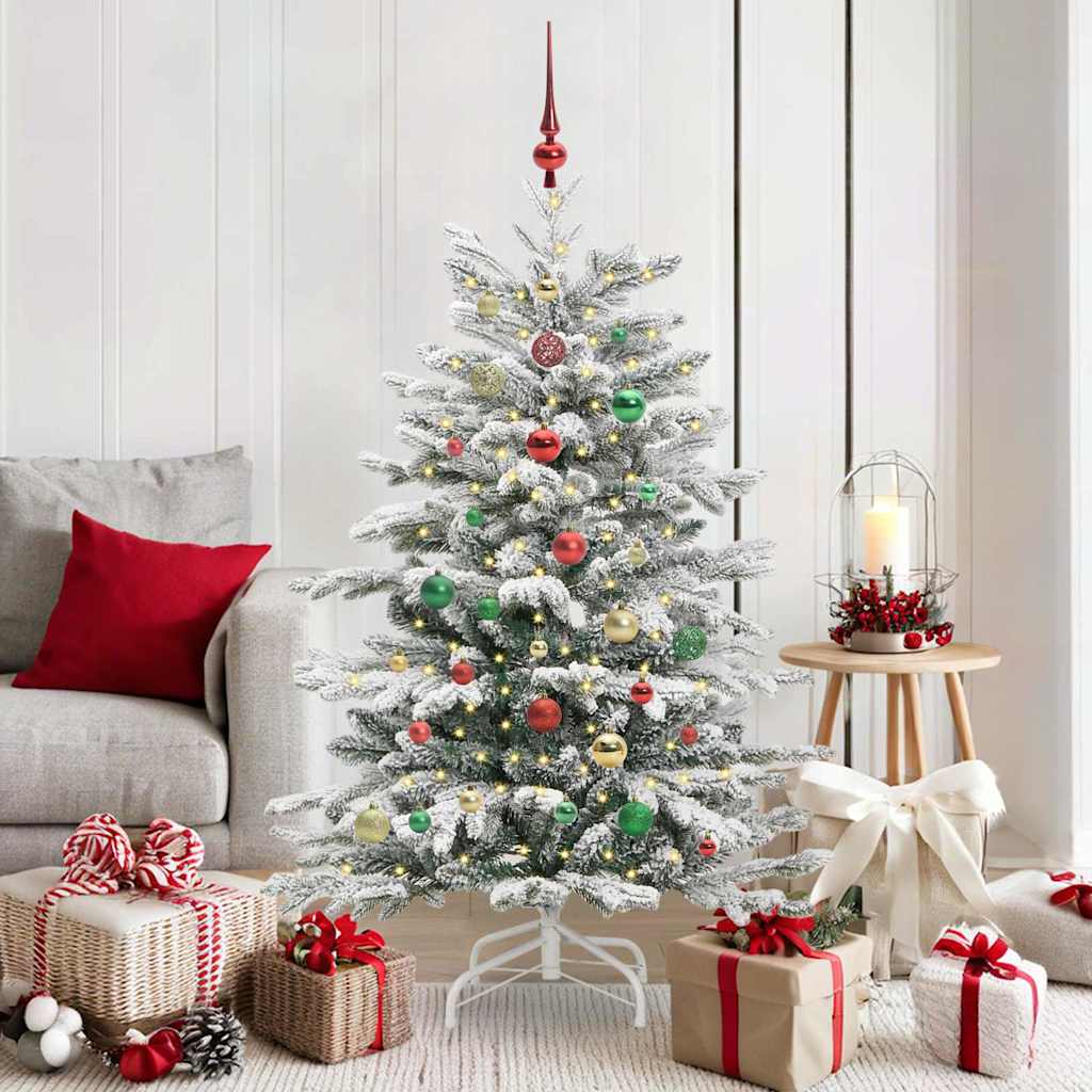 vidaXL Künstlicher klappbarer Weihnachtsbaum Weiß 150 cm PE und PVC