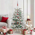 vidaXL Künstlicher klappbarer Weihnachtsbaum Weiß 150 cm PE und PVC
