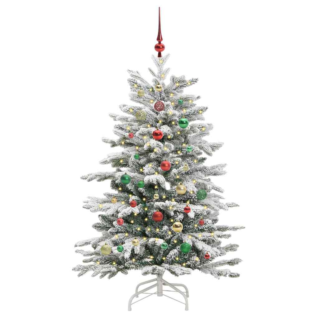 vidaXL Künstlicher klappbarer Weihnachtsbaum Weiß 150 cm PE und PVC