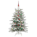 vidaXL Künstlicher klappbarer Weihnachtsbaum Weiß 150 cm PE und PVC