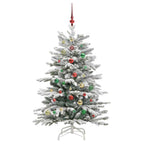 vidaXL Künstlicher klappbarer Weihnachtsbaum Weiß 150 cm PE und PVC