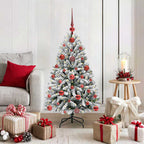 vidaXL Künstlicher Weihnachtsbaum Grün und Weiß 120 cm PVC und Metall
