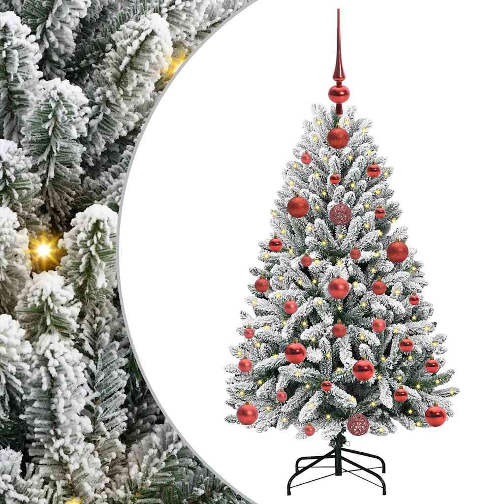 vidaXL Künstlicher Weihnachtsbaum Grün und Weiß 120 cm PVC und Metall