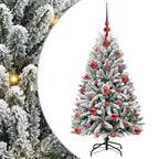 vidaXL Künstlicher Weihnachtsbaum Grün und Weiß 120 cm PVC und Metall