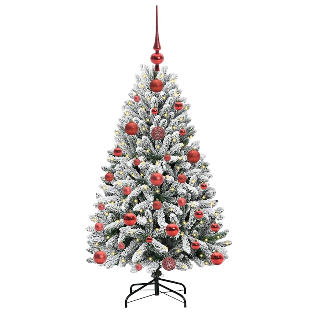 vidaXL Künstlicher Weihnachtsbaum Grün und Weiß 120 cm PVC und Metall
