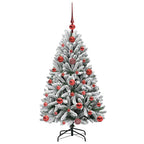 vidaXL Künstlicher Weihnachtsbaum Grün und Weiß 120 cm PVC und Metall