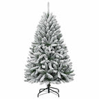 vidaXL Künstlicher Weihnachtsbaum Grün und Weiß 120 cm PVC und Metall