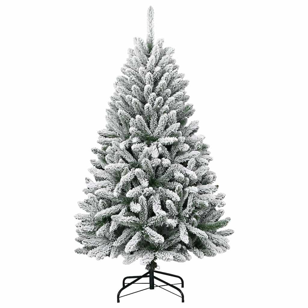 vidaXL Künstlicher Weihnachtsbaum Grün und Weiß 120 cm PVC und Metall
