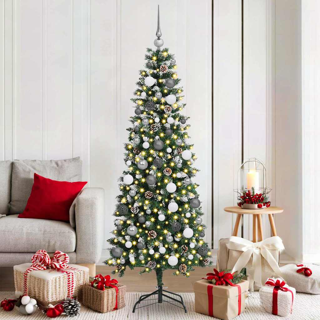 vidaXL Künstlicher Weihnachtsbaum mit 300 LEDs mit Ständer Grün 180 cm