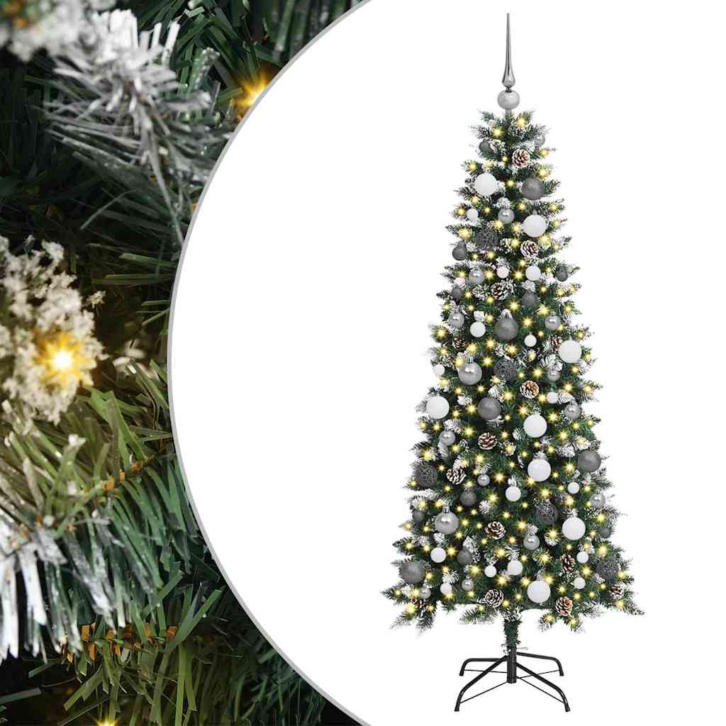 vidaXL Künstlicher Weihnachtsbaum mit 300 LEDs mit Ständer Grün 180 cm