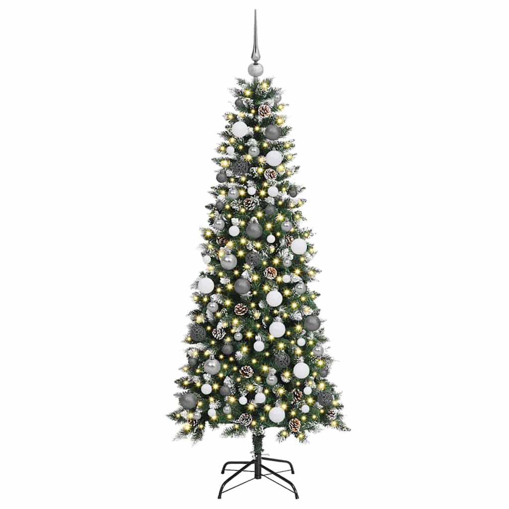 vidaXL Künstlicher Weihnachtsbaum mit 300 LEDs mit Ständer Grün 180 cm