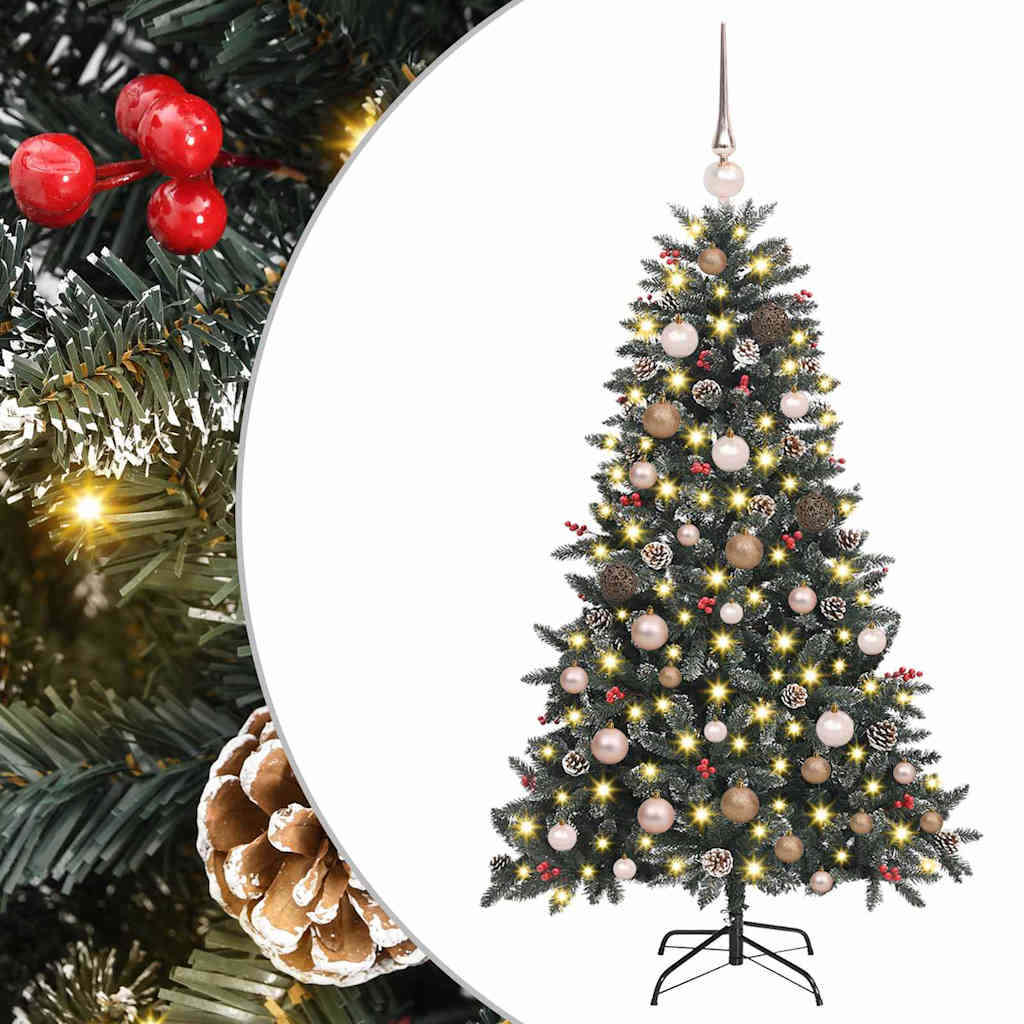 vidaXL Künstlicher Weihnachtsbaum Grün 150 cm PVC, Plastik und Stahl