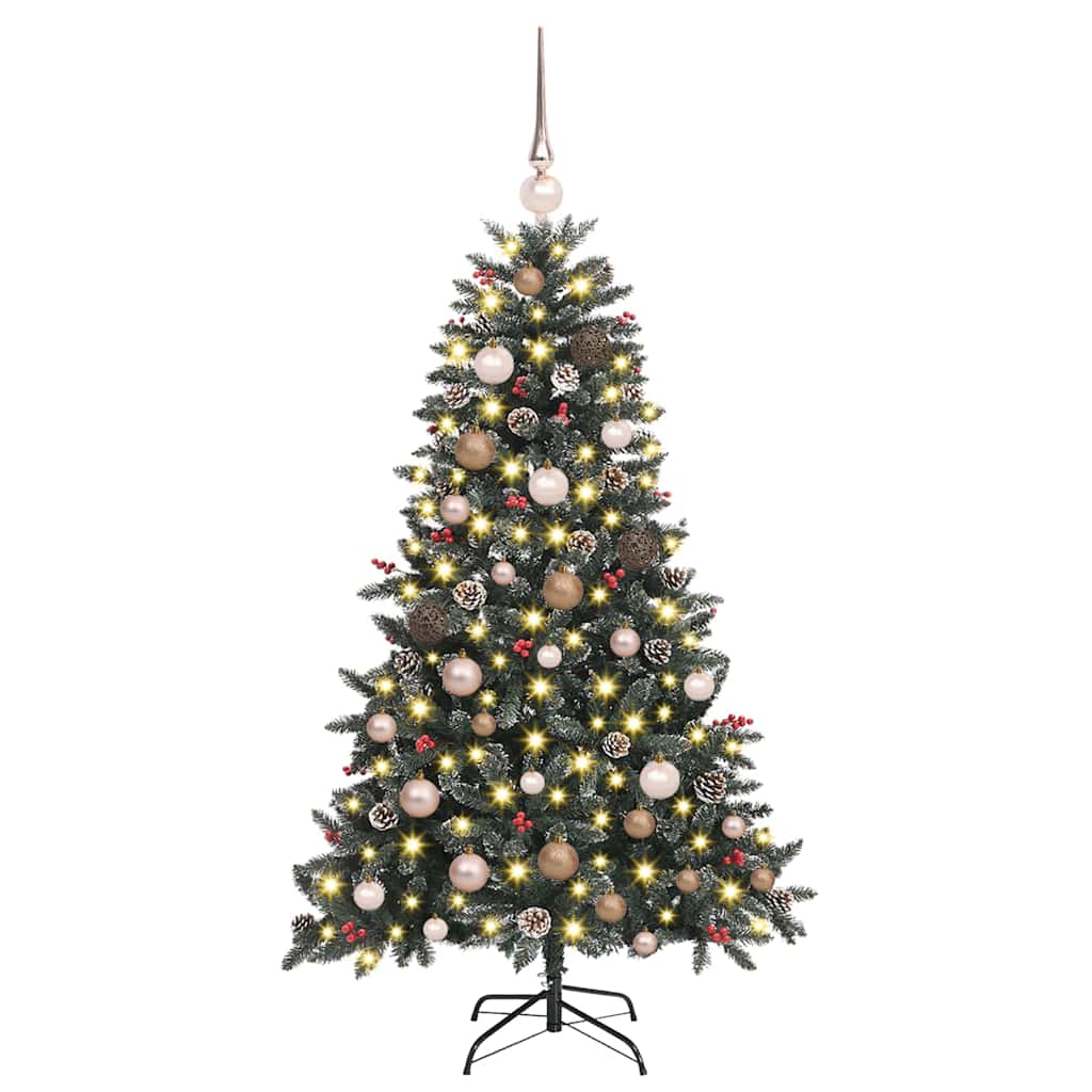 vidaXL Künstlicher Weihnachtsbaum Grün 150 cm PVC, Plastik und Stahl