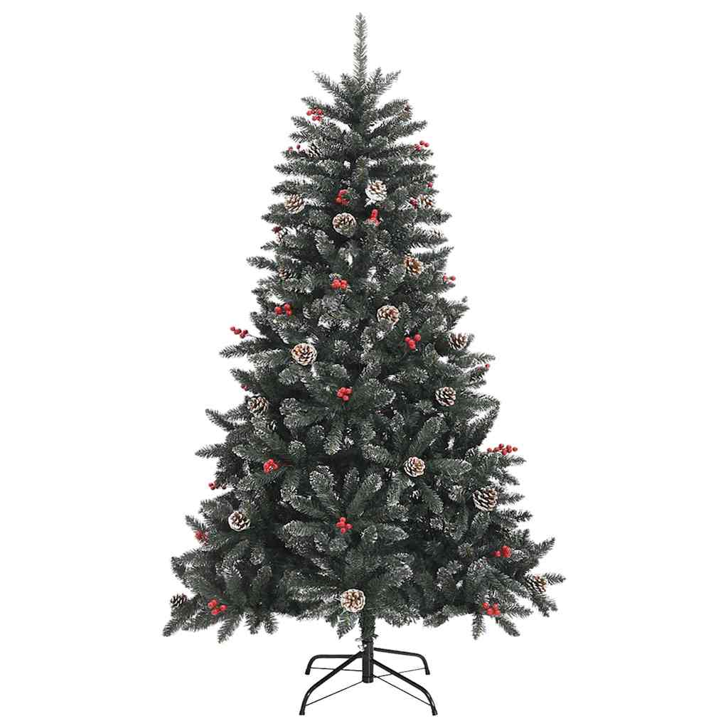 vidaXL Künstlicher Weihnachtsbaum Grün 150 cm PVC, Plastik und Stahl
