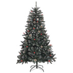 vidaXL Künstlicher Weihnachtsbaum Grün 150 cm PVC, Plastik und Stahl