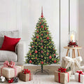 vidaXL Künstlicher geflammter Weihnachtsbaum 150 LEDs Grün 120 cm