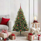 vidaXL Künstlicher geflammter Weihnachtsbaum 150 LEDs Grün 120 cm