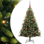 vidaXL Künstlicher geflammter Weihnachtsbaum 150 LEDs Grün 120 cm