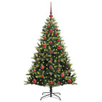 vidaXL Künstlicher geflammter Weihnachtsbaum 150 LEDs Grün 120 cm