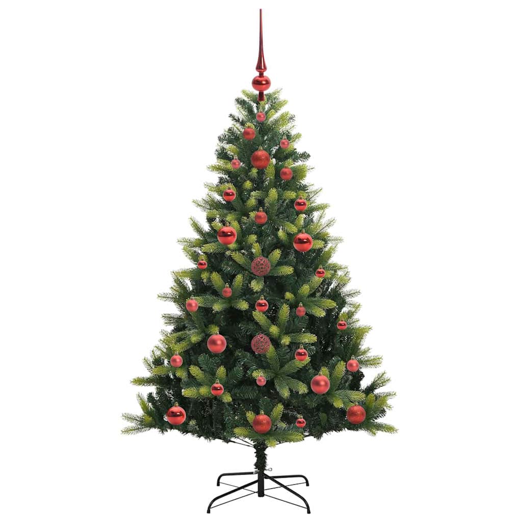vidaXL Künstlicher geflammter Weihnachtsbaum 150 LEDs Grün 120 cm