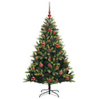 vidaXL Künstlicher geflammter Weihnachtsbaum 150 LEDs Grün 120 cm