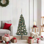 vidaXL Künstlicher beleuchteter Weihnachtsbaum mit Kugel-Set 120 cm