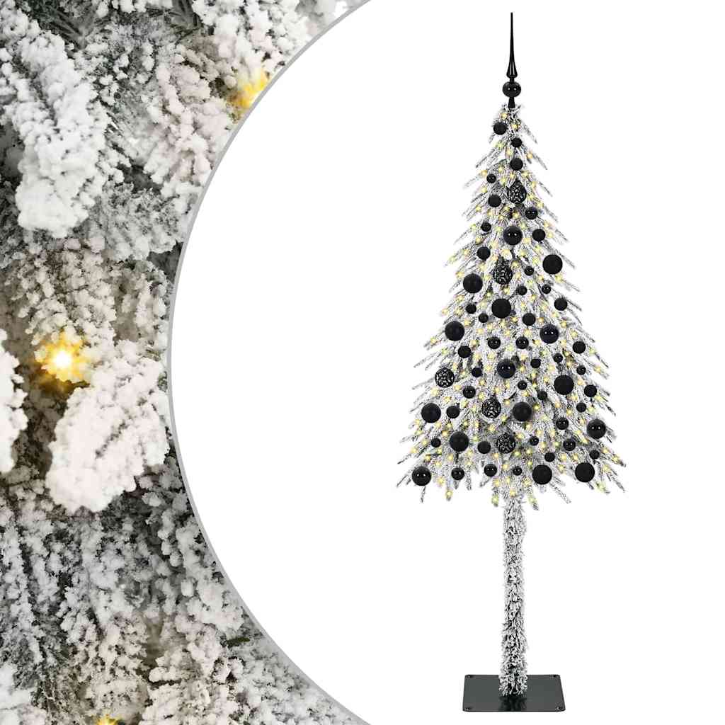 vidaXL Weihnachtsbaum mit 300 LEDs Weiß 180 cm PE und Stahl