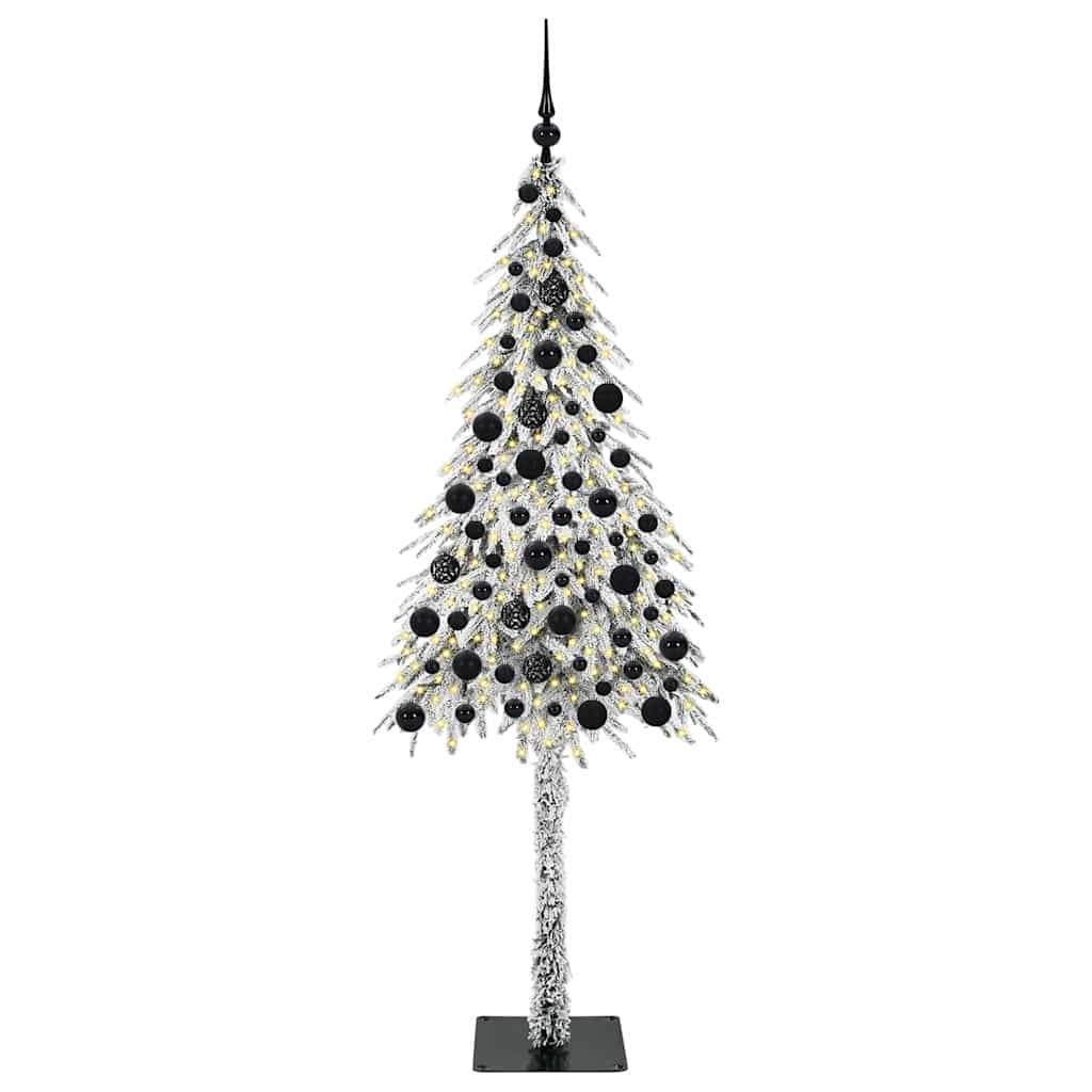 vidaXL Weihnachtsbaum mit 300 LEDs Weiß 180 cm PE und Stahl