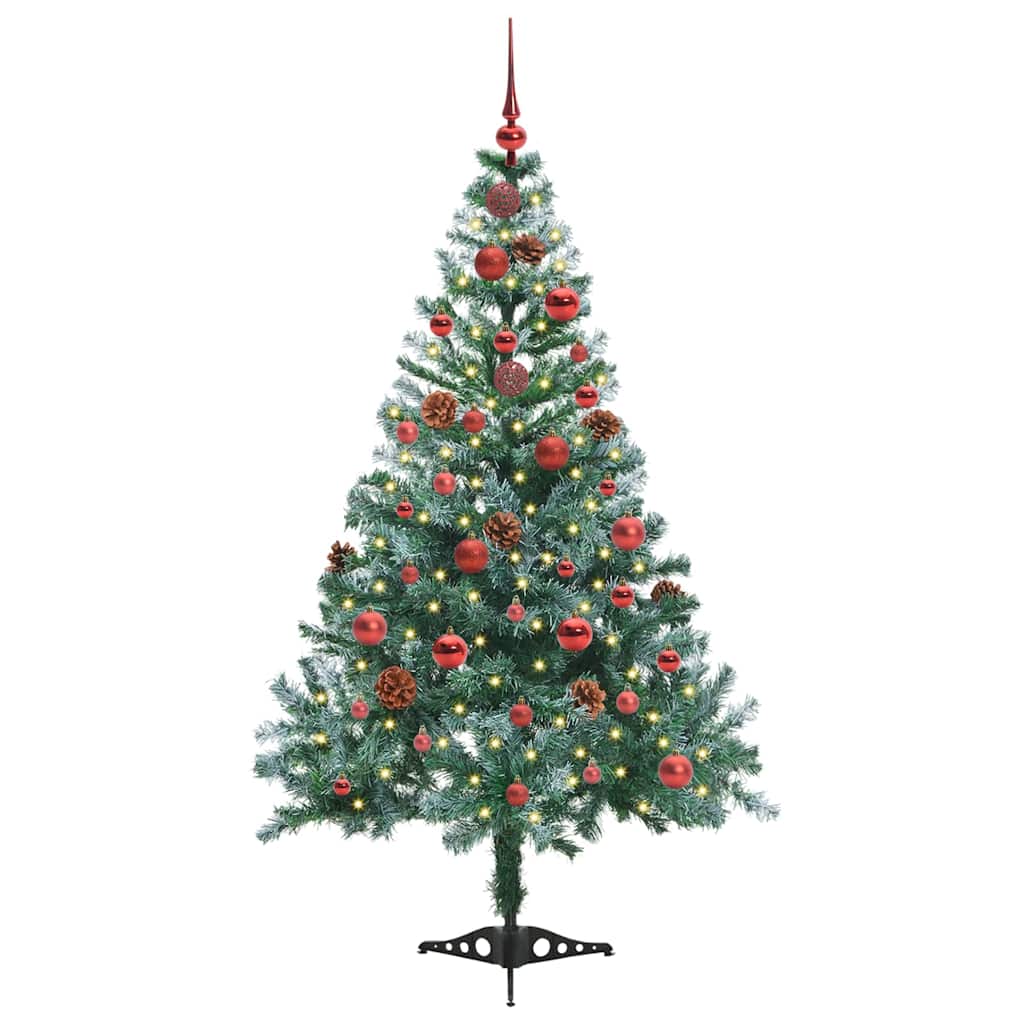vidaXL Künstlicher Weihnachtsbaum Grün 150 cm PVC und Stahl