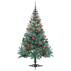vidaXL Künstlicher Weihnachtsbaum Grün 150 cm PVC und Stahl