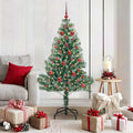 vidaXL Künstlicher Weihnachtsbaum beschneit mit LED Licht 150 cm