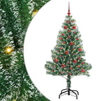 vidaXL Künstlicher Weihnachtsbaum beschneit mit LED Licht 150 cm