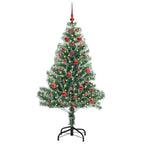 vidaXL Künstlicher Weihnachtsbaum beschneit mit LED Licht 150 cm