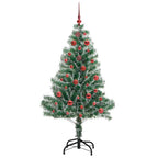 vidaXL Künstlicher Weihnachtsbaum beschneit mit LED Licht 150 cm