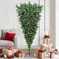 vidaXL Umgedrehter künstlicher vorbeleuchteter Weihnachtsbaum 180 cm