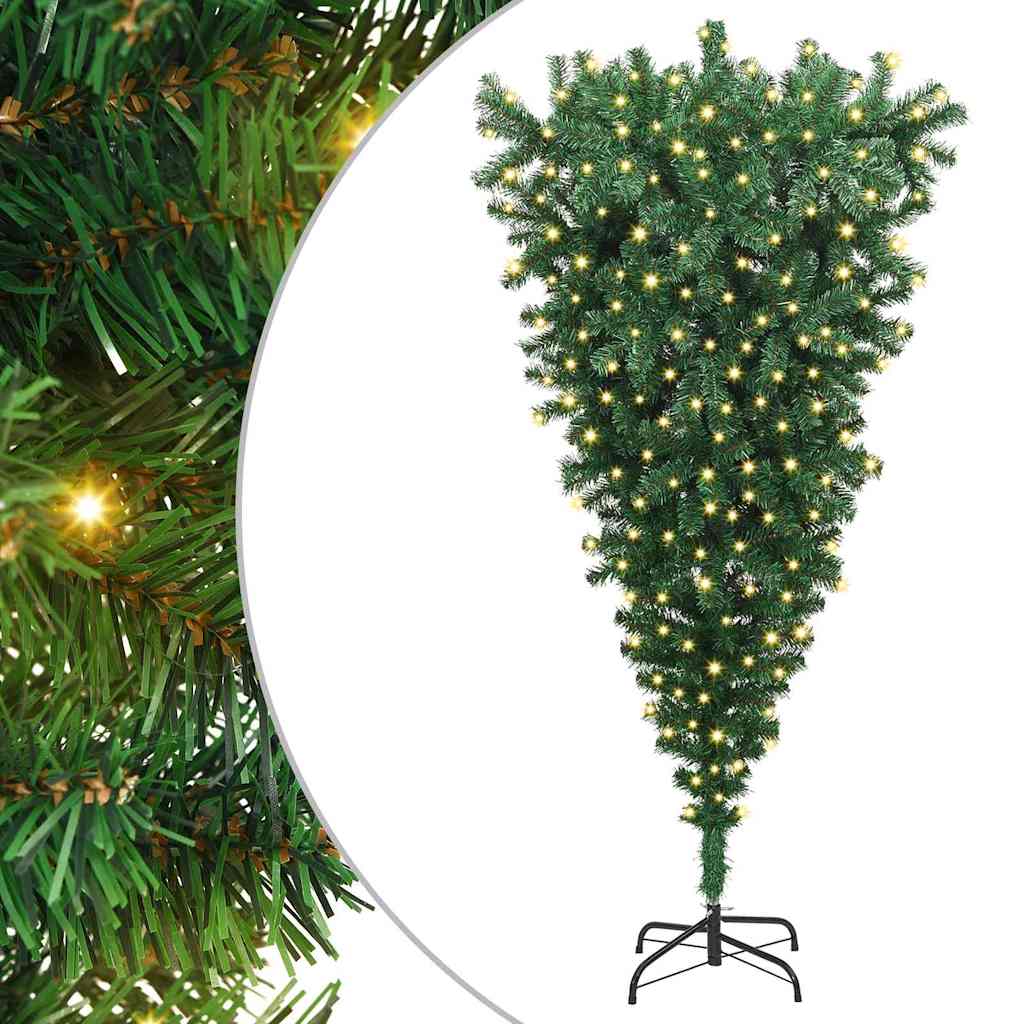 vidaXL Umgedrehter künstlicher vorbeleuchteter Weihnachtsbaum 180 cm