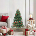 vidaXL Künstlicher vorbeleuchteter Weihnachtsbaum Grün 120 cm PVC