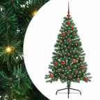 vidaXL Künstlicher vorbeleuchteter Weihnachtsbaum Grün 120 cm PVC