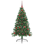 vidaXL Künstlicher vorbeleuchteter Weihnachtsbaum Grün 120 cm PVC