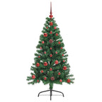 vidaXL Künstlicher vorbeleuchteter Weihnachtsbaum Grün 120 cm PVC