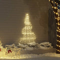 vidaXL LED Weihnachtsbaum mit Erdspießen Warmes Weiß 182 cm Metall