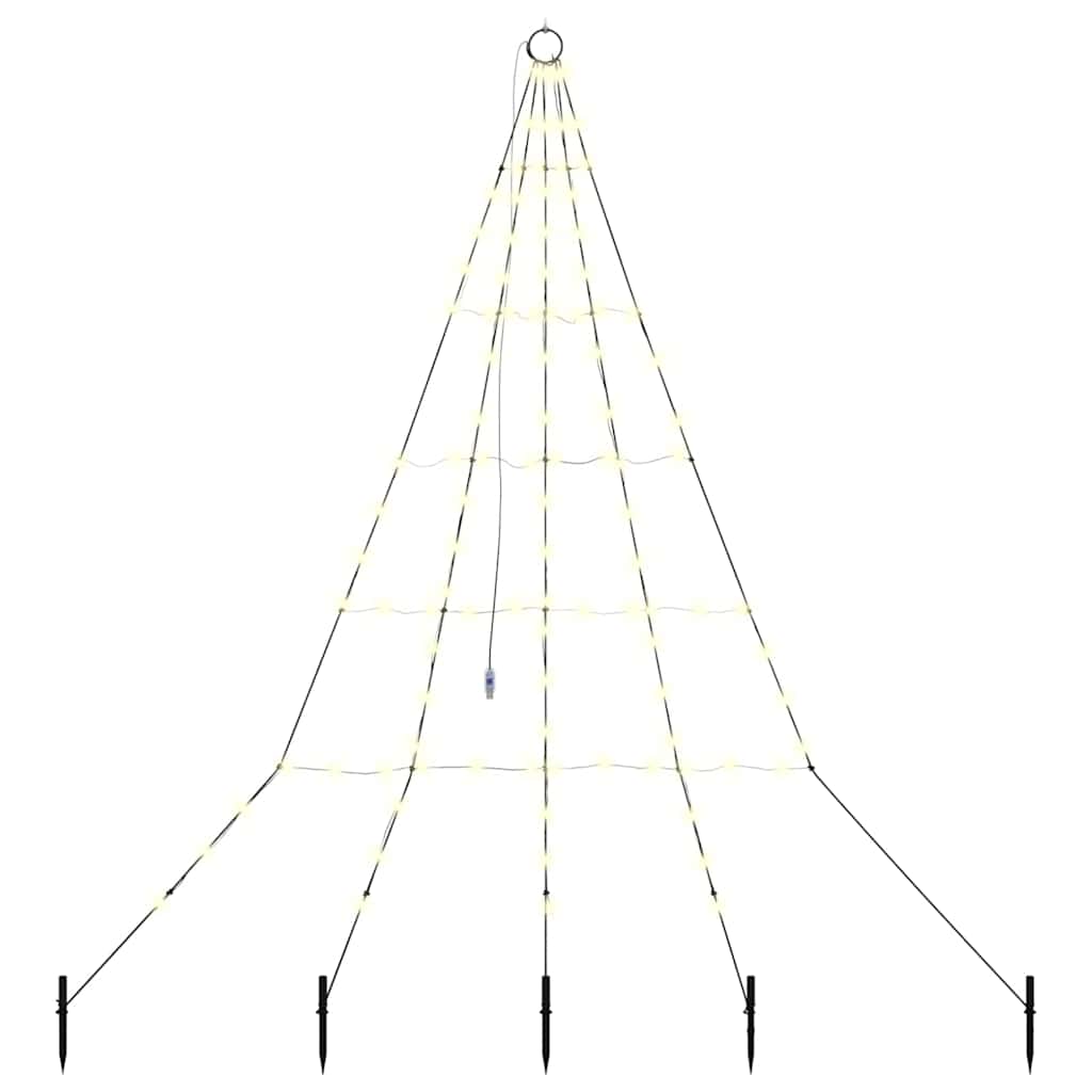 vidaXL LED Weihnachtsbaum mit Erdspießen Warmes Weiß 182 cm Metall