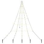 vidaXL LED Weihnachtsbaum mit Erdspießen Warmes Weiß 182 cm Metall