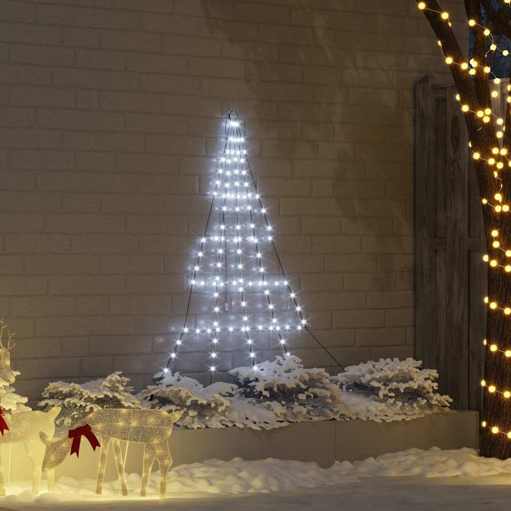 vidaXL LED Weihnachtsbaum mit Erdspießen Kaltweiß 182 cm Metall