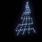 vidaXL LED Weihnachtsbaum mit Erdspießen Kaltweiß 182 cm Metall