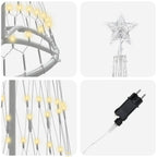 vidaXL LED-Weihnachtsbaum Warmes Weiß 51 x 51 x 190 cm Metall