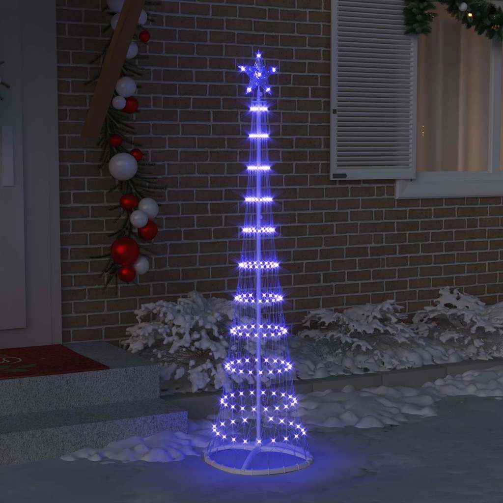 vidaXL LED-Weihnachtsbaum mit 230 LEDs Blau 51 x 51 x 190 cm Metall