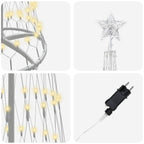 vidaXL LED-Weihnachtsbaum mit 290 LEDs Warmes Weiß 250 cm Metall