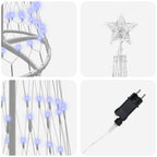 vidaXL LED-Weihnachtsbaum mit 290 LEDs mit Ständer Blau 250 cm Metall