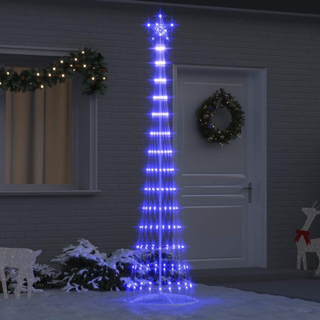 vidaXL LED-Weihnachtsbaum mit 290 LEDs mit Ständer Blau 250 cm Metall